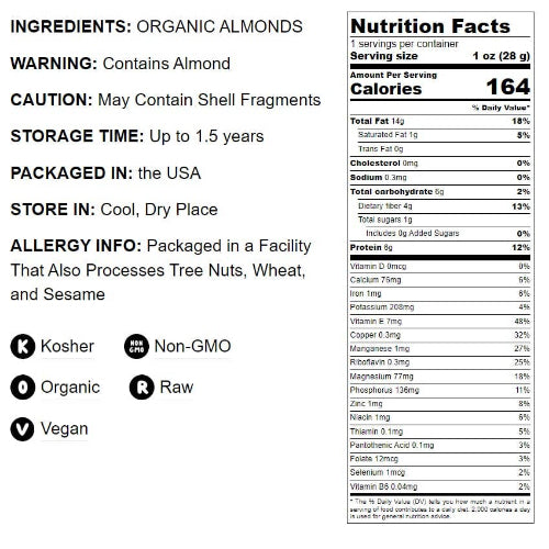 Organic Almonds (1 lb)